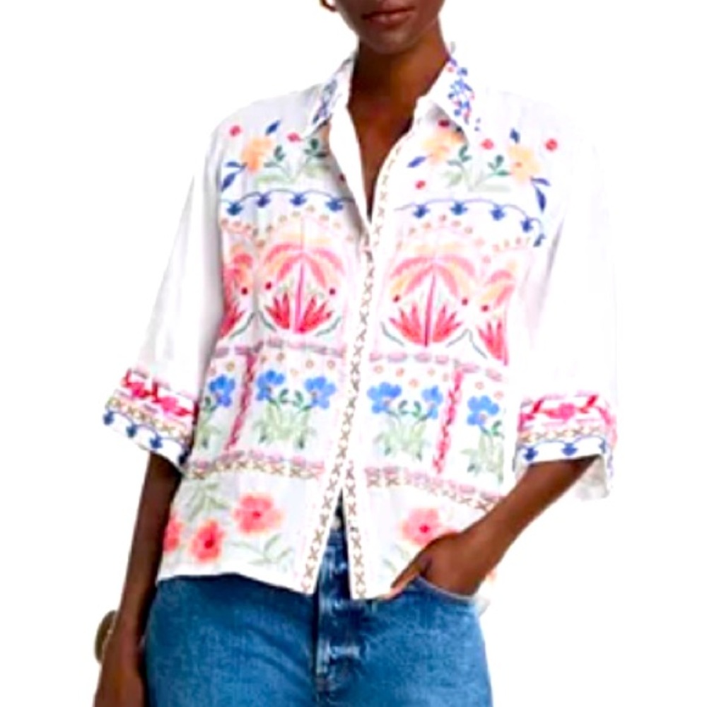 Johnny Was Button down boho beauty shirt